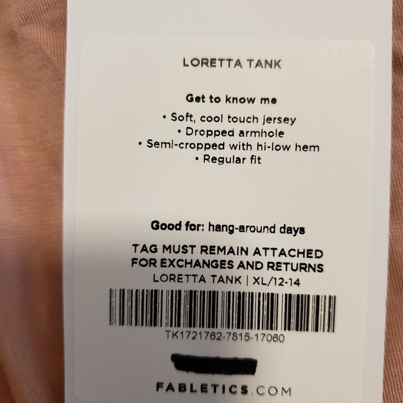 FABLETICS XL pink cropped hi lo athletic tank - Picture 3 of 4
